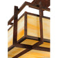 Meyda Lighting Boulder Creek 27" 2-Light Rusty Nail Pendant Light With Beige Art Shade Glass