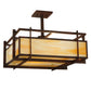 Meyda Lighting Boulder Creek 27" 2-Light Rusty Nail Pendant Light With Beige Art Shade Glass