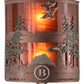 Meyda Lighting Boulders 12" 2-Light New Copper Vein Personalized Wall Sconce With Amber Maduro Idalight Shade