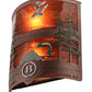 Meyda Lighting Boulders 12" 2-Light New Copper Vein Personalized Wall Sconce With Amber Maduro Idalight Shade