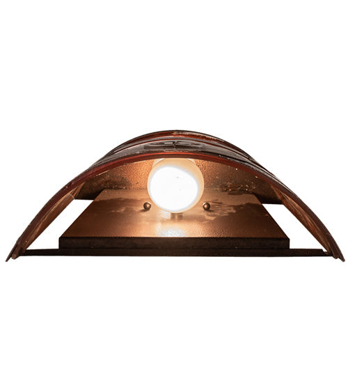 Meyda Lighting Boulders 12" 2-Light New Copper Vein Personalized Wall Sconce With Amber Maduro Idalight Shade