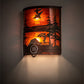 Meyda Lighting Boulders 12" 2-Light New Copper Vein Personalized Wall Sconce With Amber Maduro Idalight Shade
