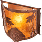 Meyda Lighting Boulders 12" New Copper Vein Personalized Wall Sconce With Amber Mica Shade Glass