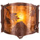 Meyda Lighting Boulders 12" New Copper Vein Personalized Wall Sconce With Amber Mica Shade Glass