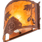 Meyda Lighting Boulders 12" New Copper Vein Personalized Wall Sconce With Amber Mica Shade Glass