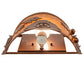 Meyda Lighting Boulders 12" New Copper Vein Personalized Wall Sconce With Amber Mica Shade Glass