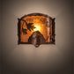 Meyda Lighting Boulders 12" New Copper Vein Personalized Wall Sconce With Amber Mica Shade Glass