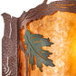 Meyda Lighting Boulders 16" 2-Light New Copper Vein Personalized Wall Sconce With Amber Mica & Silver Mica Shade Glass