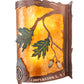 Meyda Lighting Boulders 16" 2-Light New Copper Vein Personalized Wall Sconce With Amber Mica & Silver Mica Shade Glass