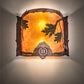 Meyda Lighting Boulders 16" 2-Light New Copper Vein Personalized Wall Sconce With Amber Mica & Silver Mica Shade Glass