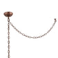 Meyda Lighting Boulders 16" 3-Light New Copper Vein Personalized Inverted Pendant Light With Amber Mica & Silver Mica Shade Glass