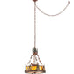 Meyda Lighting Boulders 16" 3-Light New Copper Vein Personalized Inverted Pendant Light With Amber Mica & Silver Mica Shade Glass