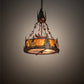 Meyda Lighting Boulders 16" 3-Light New Copper Vein Personalized Inverted Pendant Light With Amber Mica & Silver Mica Shade Glass
