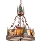Meyda Lighting Boulders 16" 3-Light New Copper Vein Personalized Inverted Pendant Light With Amber Mica & Silver Mica Shade Glass
