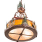 Meyda Lighting Boulders 16" 3-Light New Copper Vein Personalized Inverted Pendant Light With Amber Mica & Silver Mica Shade Glass
