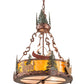 Meyda Lighting Boulders 16" 3-Light New Copper Vein Personalized Inverted Pendant Light With Amber Mica & Silver Mica Shade Glass