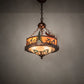 Meyda Lighting Boulders 16" 4-Light New Copper Vein & Hand Paint Personalized Inverted Pendant Light With Amber & Silver Mica Shade Glass