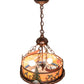 Meyda Lighting Boulders 16" 4-Light New Copper Vein & Hand Paint Personalized Inverted Pendant Light With Amber & Silver Mica Shade Glass