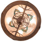 Meyda Lighting Boulders 16" 4-Light New Copper Vein & Hand Paint Personalized Inverted Pendant Light With Amber & Silver Mica Shade Glass