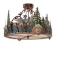 Meyda Lighting Boulders 22" 4-Light New Copper Vein & Hand Paint Personalized Semi-flush Mount Light With Multi-Colored Shade Glass