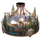 Meyda Lighting Boulders 22" 4-Light New Copper Vein & Hand Paint Personalized Semi-flush Mount Light With Multi-Colored Shade Glass