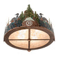 Meyda Lighting Boulders 22" 4-Light New Copper Vein & Hand Paint Personalized Semi-flush Mount Light With Multi-Colored Shade Glass