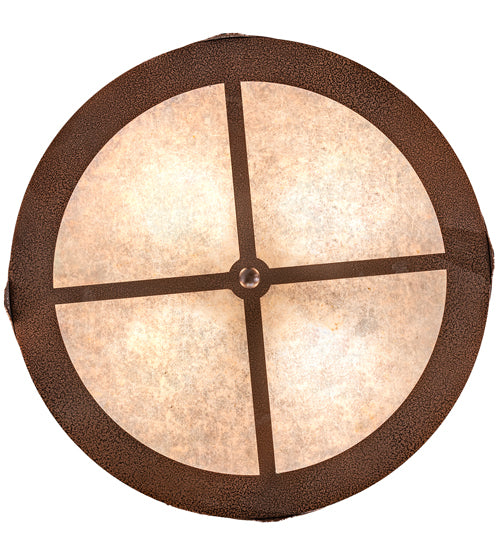Meyda Lighting Boulders 22" 4-Light New Copper Vein & Hand Paint Personalized Semi-flush Mount Light With Multi-Colored Shade Glass