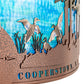 Meyda Lighting Boulders 30" 4-Light New Copper Vein & Hand Paint Personalized Wall Sconce With Orange & Blue Shade Glass