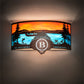 Meyda Lighting Boulders 30" 4-Light New Copper Vein & Hand Paint Personalized Wall Sconce With Orange & Blue Shade Glass