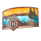Meyda Lighting Boulders 30" 4-Light New Copper Vein & Hand Paint Personalized Wall Sconce With Orange & Blue Shade Glass
