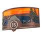 Meyda Lighting Boulders 30" 4-Light New Copper Vein & Hand Paint Personalized Wall Sconce With Orange & Blue Shade Glass