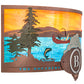 Meyda Lighting Boulders 30" 4-Light New Copper Vein & Hand Paint Personalized Wall Sconce With Orange & Blue Shade Glass