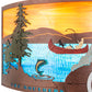 Meyda Lighting Boulders 30" 4-Light New Copper Vein & Hand Paint Personalized Wall Sconce With Orange & Blue Shade Glass