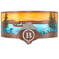 Meyda Lighting Boulders 30" 4-Light New Copper Vein & Hand Paint Personalized Wall Sconce With Orange & Blue Shade Glass