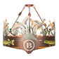 Meyda Lighting Boulders 30" 6-Light New Copper Vein & Hand Paint Personalized Semi-flush Mount Light With Amber Mica Shade Glass