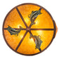 Meyda Lighting Boulders 30" 6-Light New Copper Vein & Hand Paint Personalized Semi-flush Mount Light With Amber Mica Shade Glass