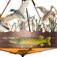 Meyda Lighting Boulders 30" 6-Light New Copper Vein & Hand Paint Personalized Semi-flush Mount Light With Amber Mica Shade Glass
