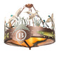 Meyda Lighting Boulders 30" 6-Light New Copper Vein & Hand Paint Personalized Semi-flush Mount Light With Amber Mica Shade Glass