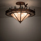 Meyda Lighting Boulders 32" 6-Light New Copper Vein Personalized Semi-flush Mount Light With Amber Mica & Silver Mica Shade Glass