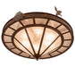 Meyda Lighting Boulders 32" 6-Light New Copper Vein Personalized Semi-flush Mount Light With Amber Mica & Silver Mica Shade Glass