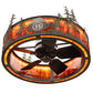 Meyda Lighting Boulders 37" LED Oil Rubbed Bronze Personalized Chandelier With Amber Madura Idalight Shade and Fan