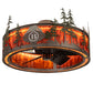 Meyda Lighting Boulders 37" LED Oil Rubbed Bronze Personalized Chandelier With Amber Madura Idalight Shade and Fan