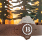 Meyda Lighting Boulders 42" 14-Light New Copper Vein & Hand Paint Island Pendant Light With Amber & Silver Mica Shade