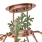 Meyda Lighting Boulders 42" 14-Light New Copper Vein & Hand Paint Island Pendant Light With Amber & Silver Mica Shade
