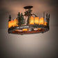Meyda Lighting Boulders 42" 14-Light New Copper Vein & Hand Paint Island Pendant Light With Amber & Silver Mica Shade