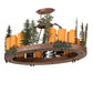 Meyda Lighting Boulders 42" 14-Light New Copper Vein & Hand Paint Island Pendant Light With Amber & Silver Mica Shade
