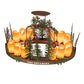Meyda Lighting Boulders 42" 14-Light New Copper Vein & Hand Paint Island Pendant Light With Amber & Silver Mica Shade