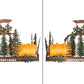 Meyda Lighting Boulders 42" 14-Light New Copper Vein & Hand Paint Island Pendant Light With Amber & Silver Mica Shade