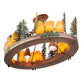 Meyda Lighting Boulders 42" 14-Light New Copper Vein & Hand Paint Island Pendant Light With Amber & Silver Mica Shade
