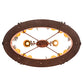 Meyda Lighting Boulders 42" 14-Light New Copper Vein & Hand Paint Island Pendant Light With Amber & Silver Mica Shade